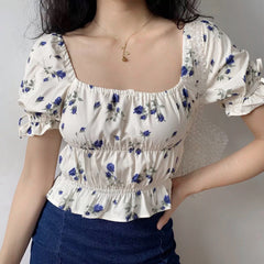 Juliet Floral Square Collar Top