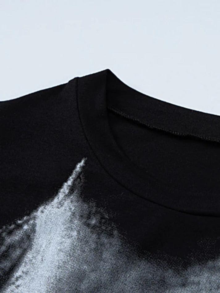 3D Print Crew Neck Slim Long Sleeve Tee