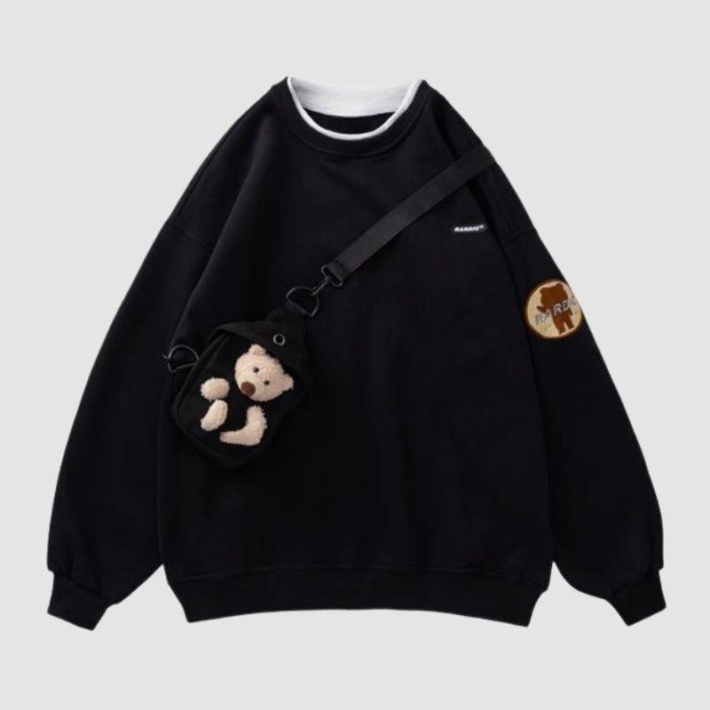 Unique Design  Fleece Hoodie +Teddy Bear Bag