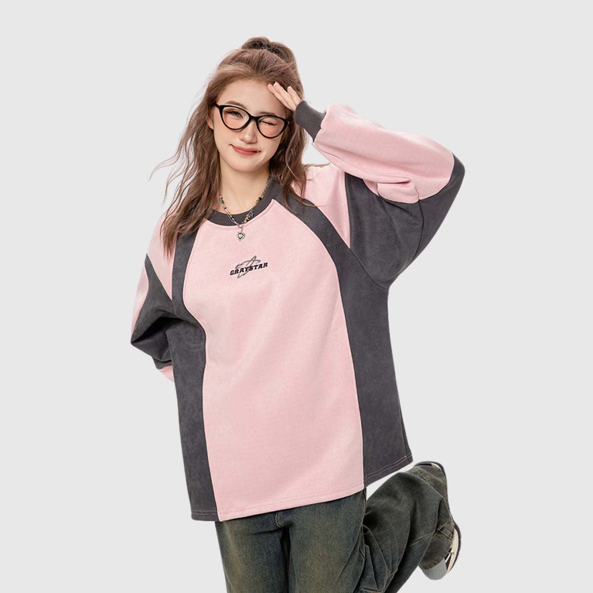 Vintage Color Block Sweatshirt