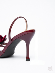 Nour Slingback Heels with Satin Rose