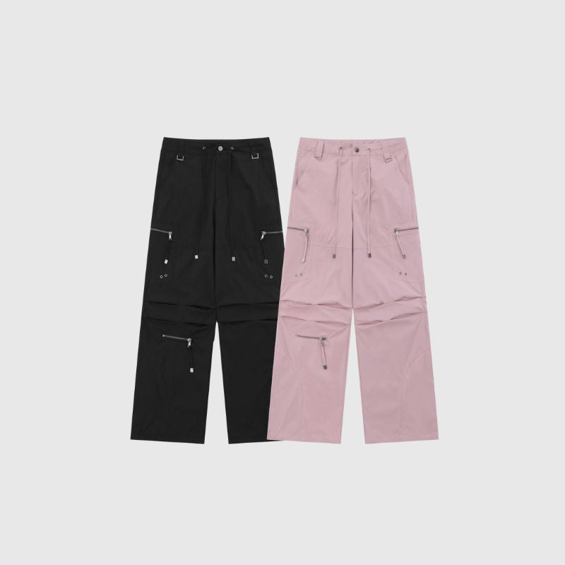 Zip Pocket Design Pleted Cargo Pants