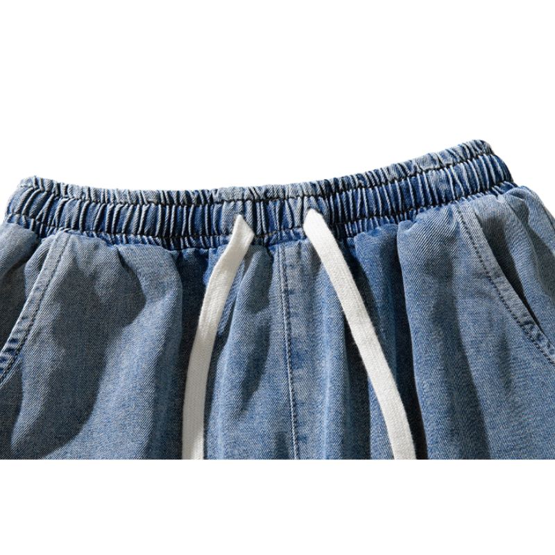 Washed Pleated Loose Jeans