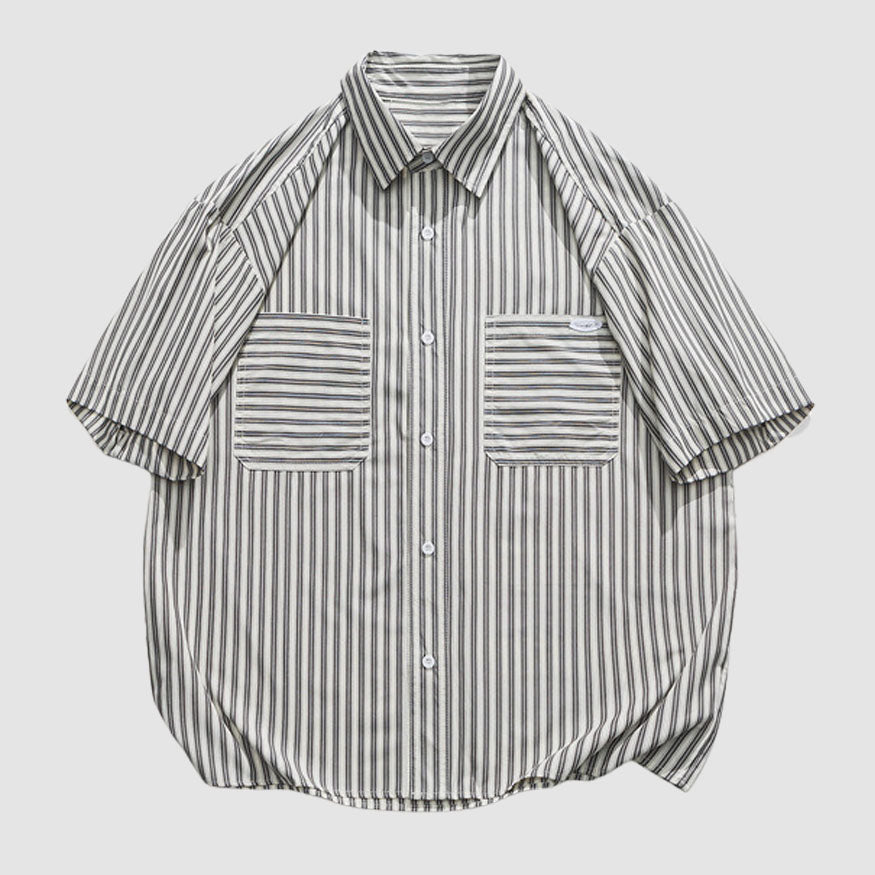 Striped Patch Pocket Shirts