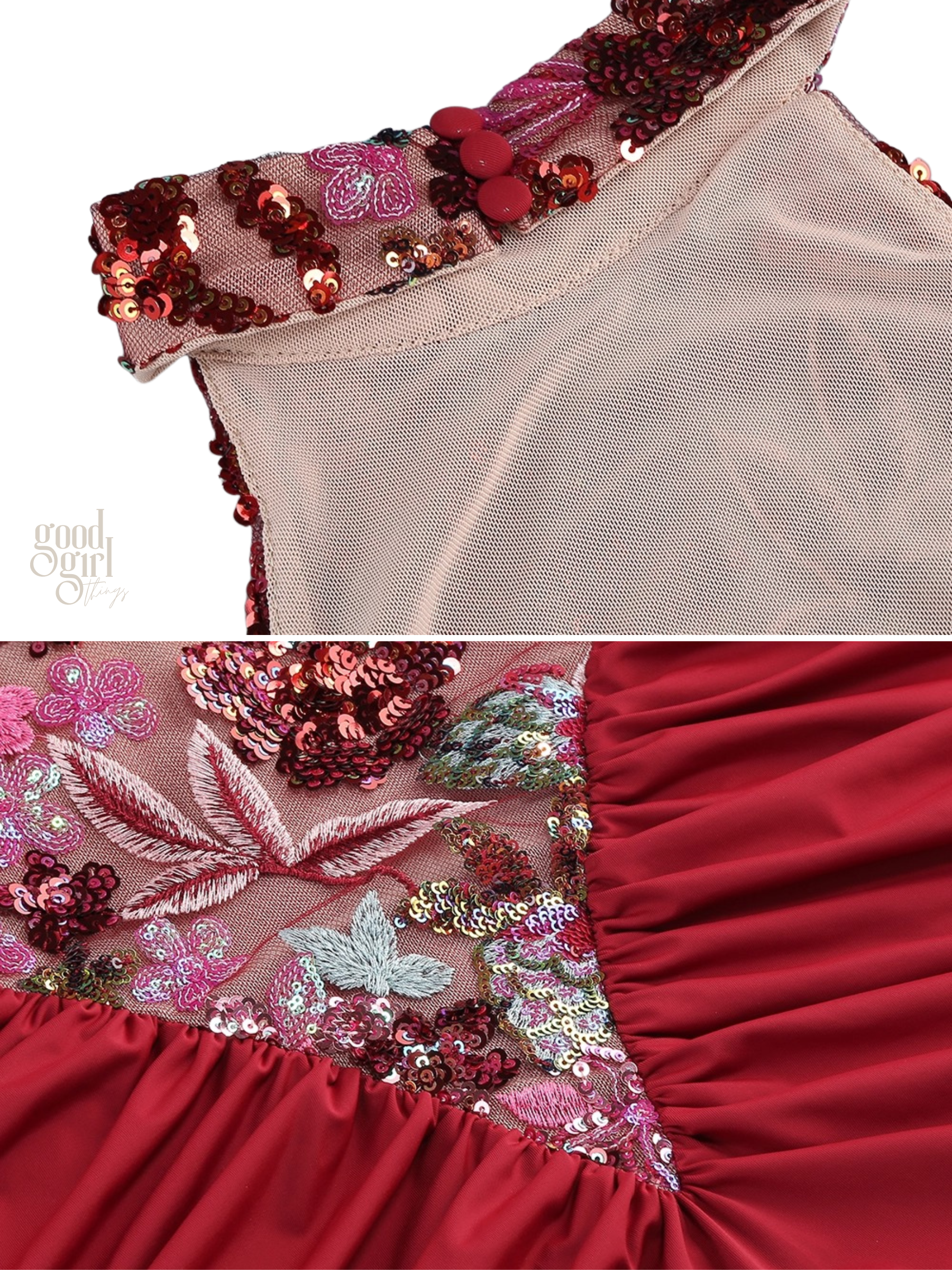Natalia Sequin Halter Gown