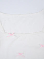 Bow Splice Square Neck Long Sleeve Tee