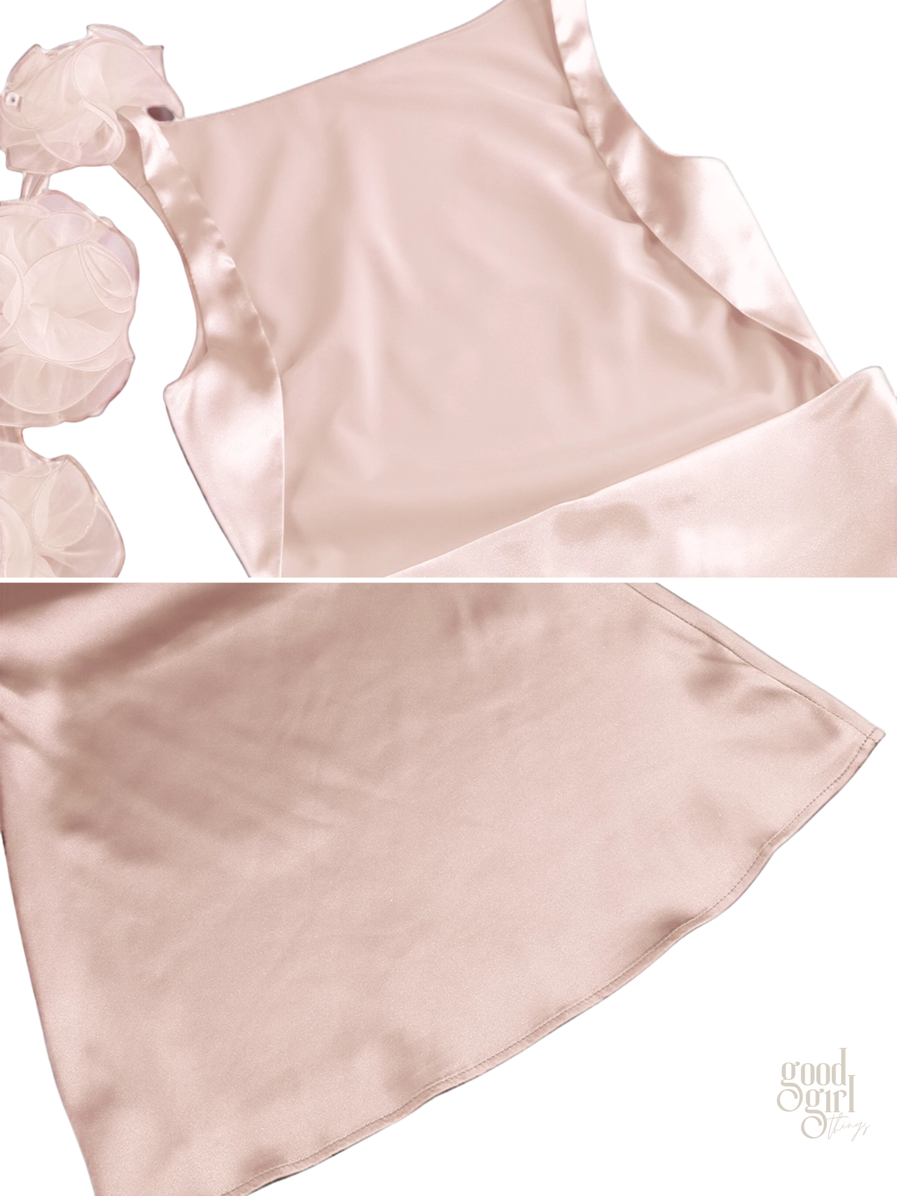 Rosalia Satin Bloom Mini Dress
