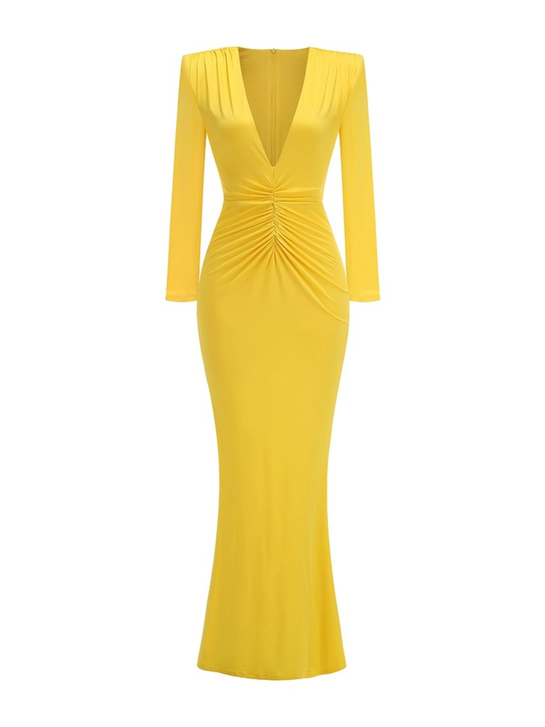 Mya Long Sleeve Ruched Maxi Gown