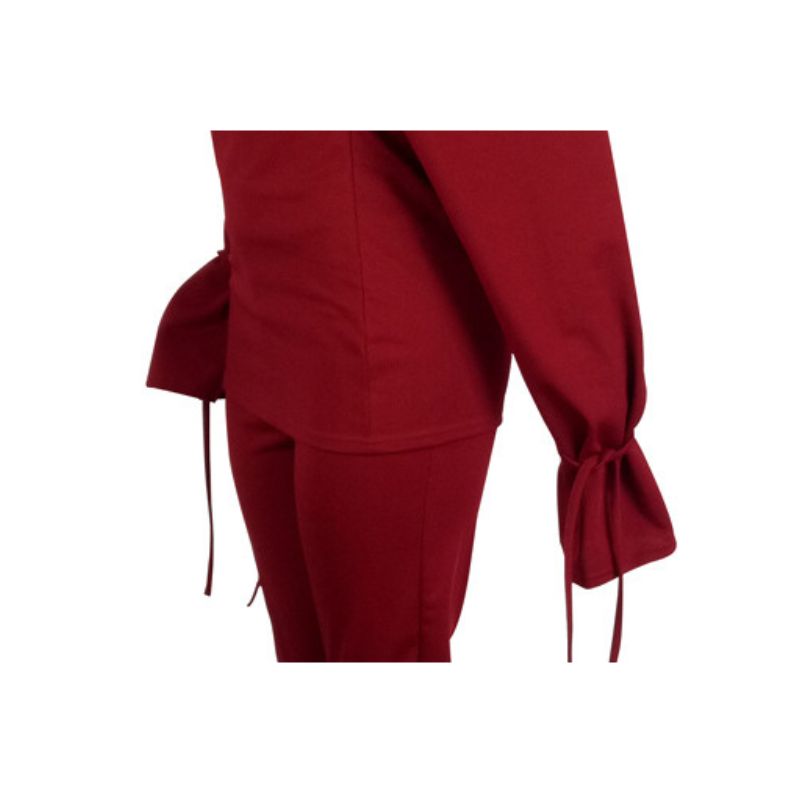 Solid Color Drawstring Design Pant Set