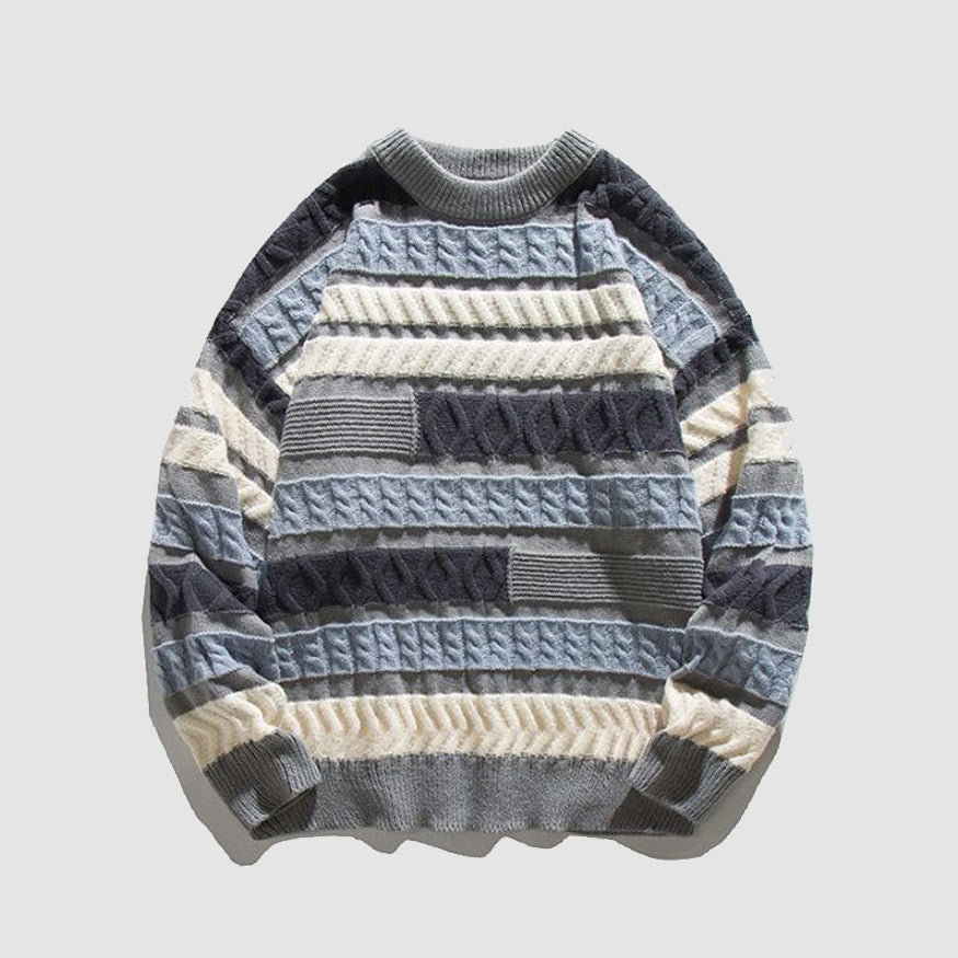 Japanese Contrast Stitched Sweater