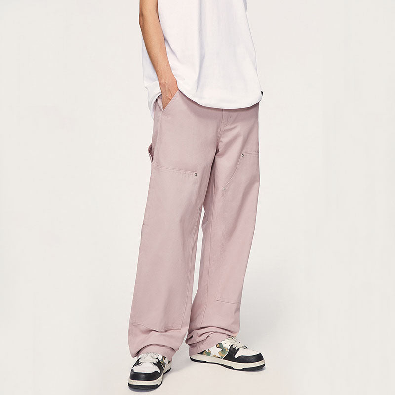 Wide Leg Solid Color Cargo Pants