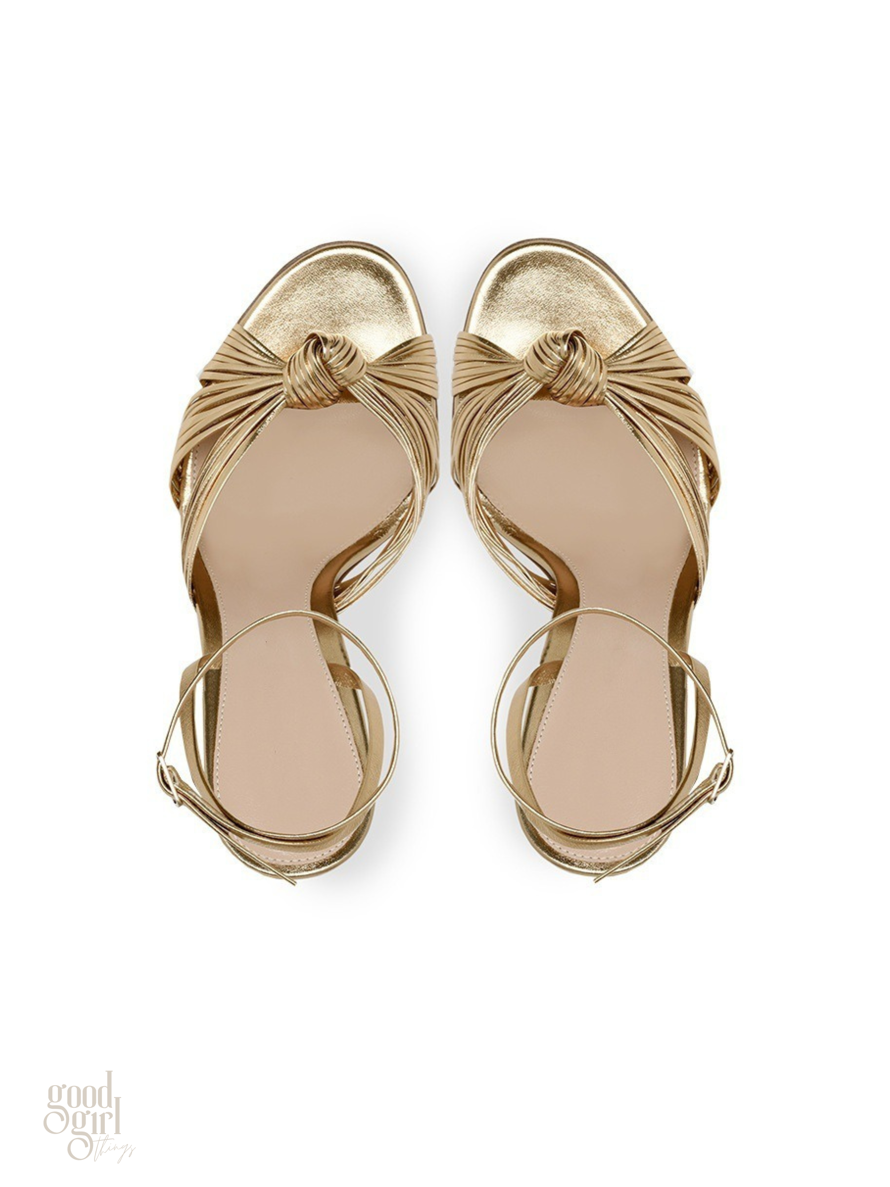 Sirena Golden Strappy Heels