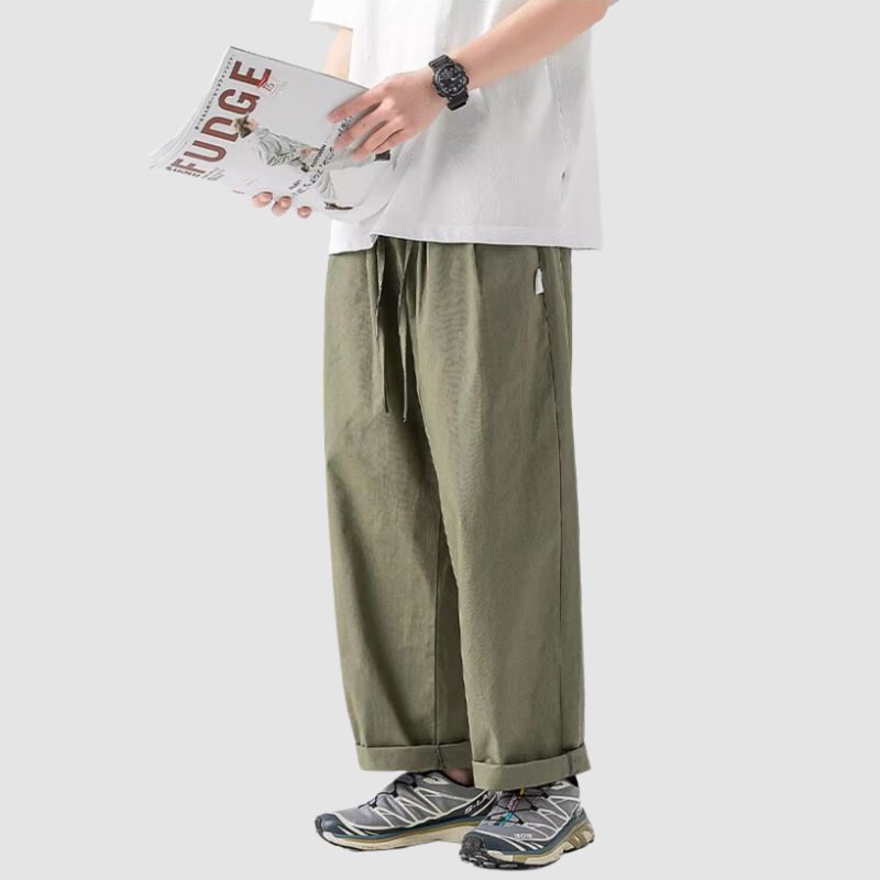 Outdoor Pleated Design Straight Leg Cargo Pants