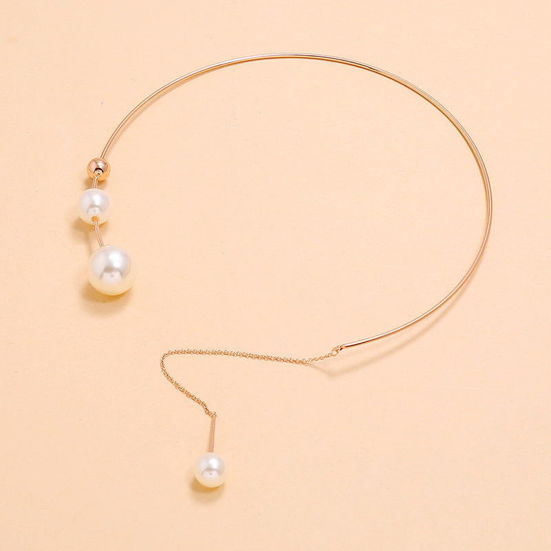High Fashion Simple Pearl Tassel Necklace