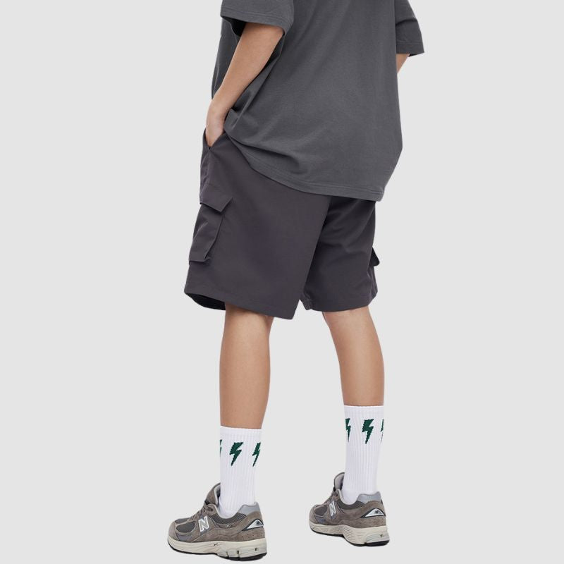 Pocket Patch Drawstring Cargo Shorts