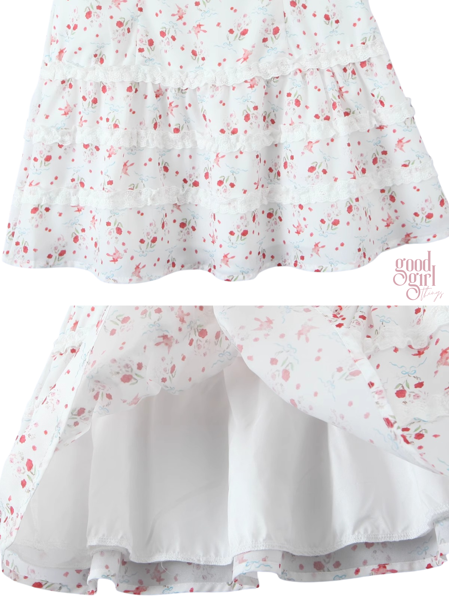 Navia Ruffle Lace Mini Dress