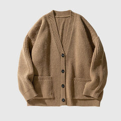 Versatile Solid Color Knit Couples Cardigan