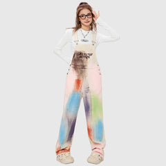 Rainbow Splash Tie-Dye Overalls