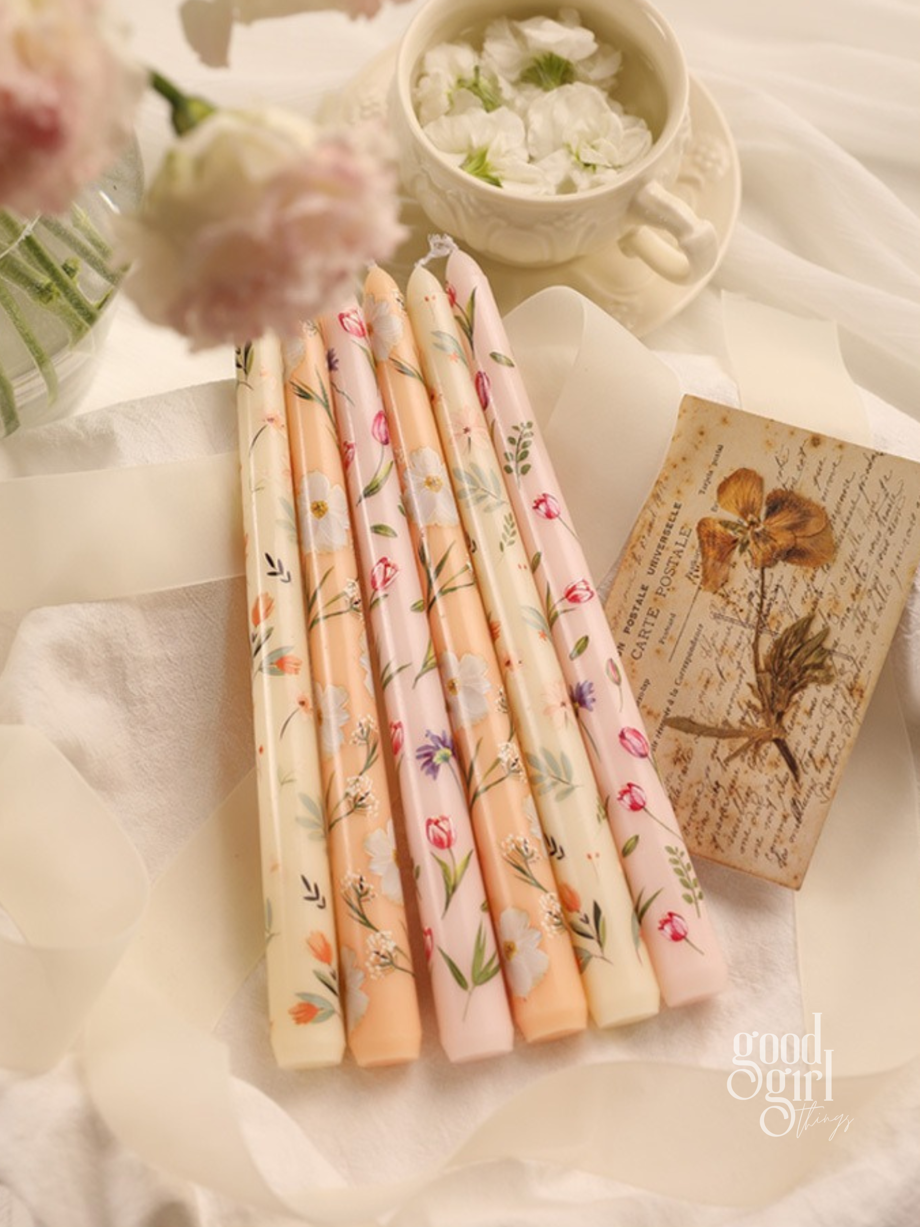 Lyra Pastel Garden Floral Candles