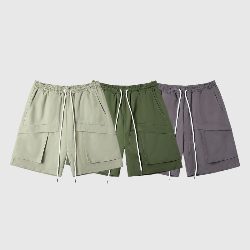 Pocket Patch Drawstring Cargo Shorts