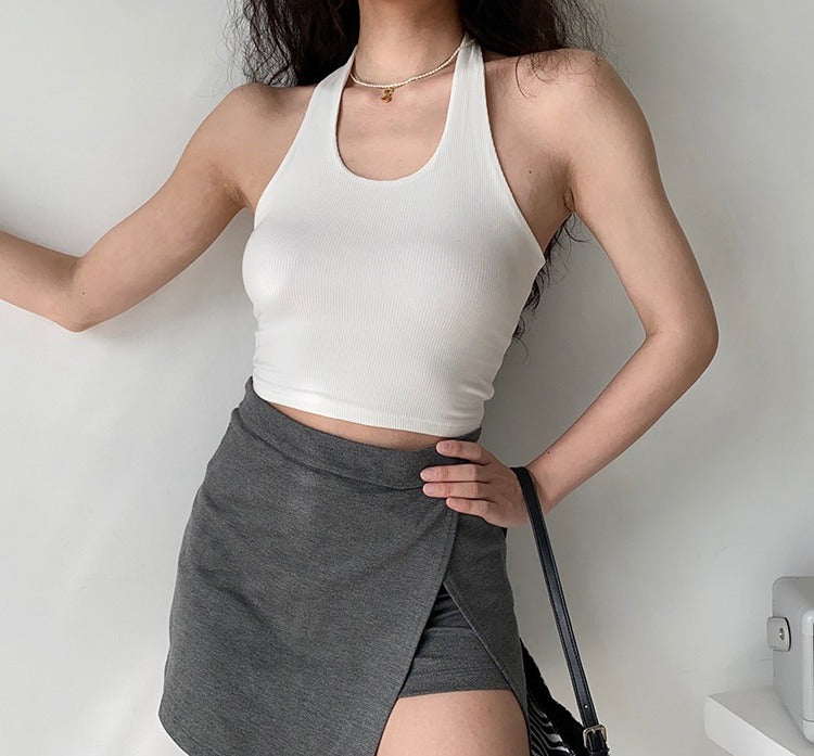 Basics Ribbed Halter Tank