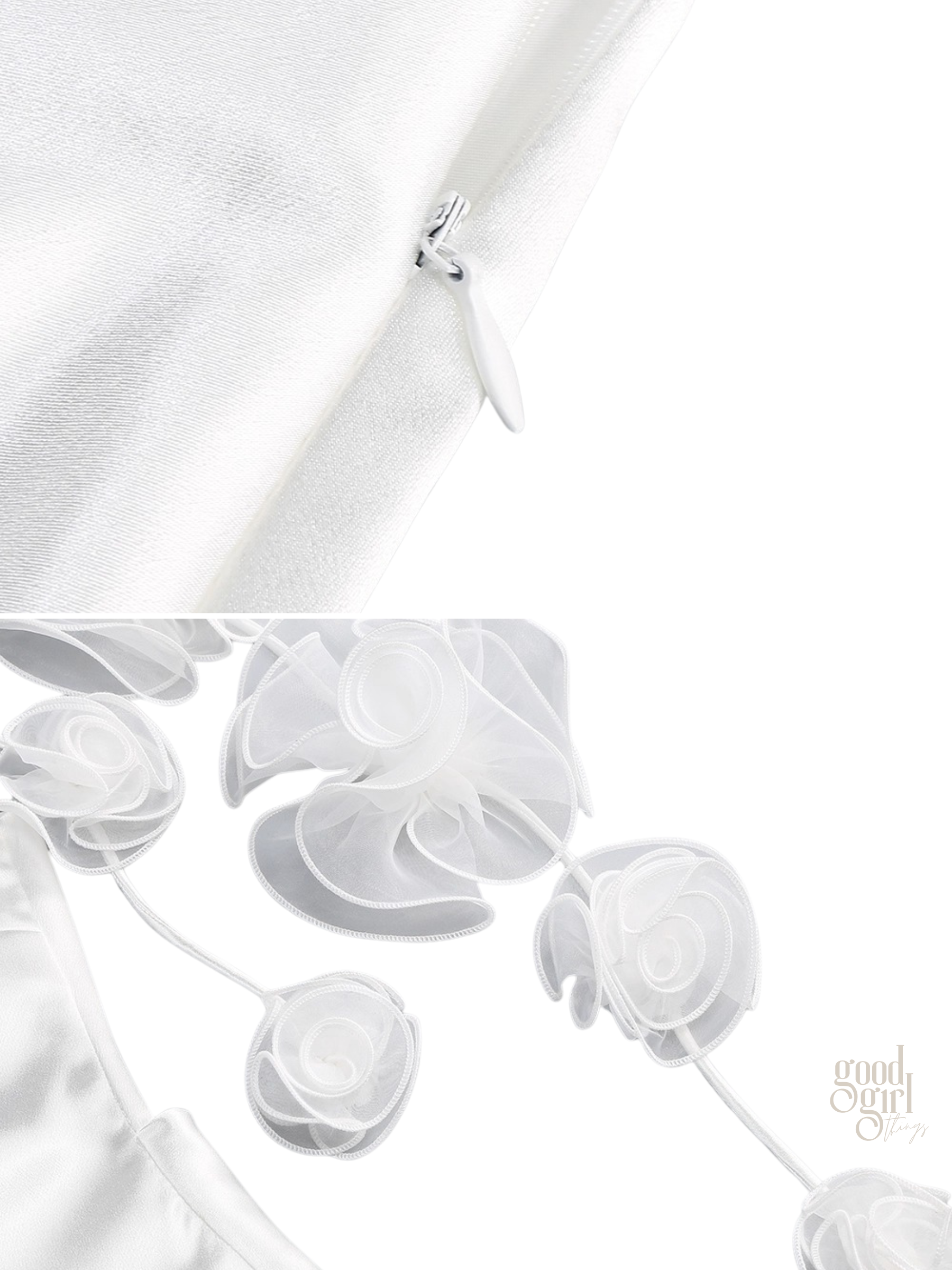 Rosalia Satin Bloom Mini Dress