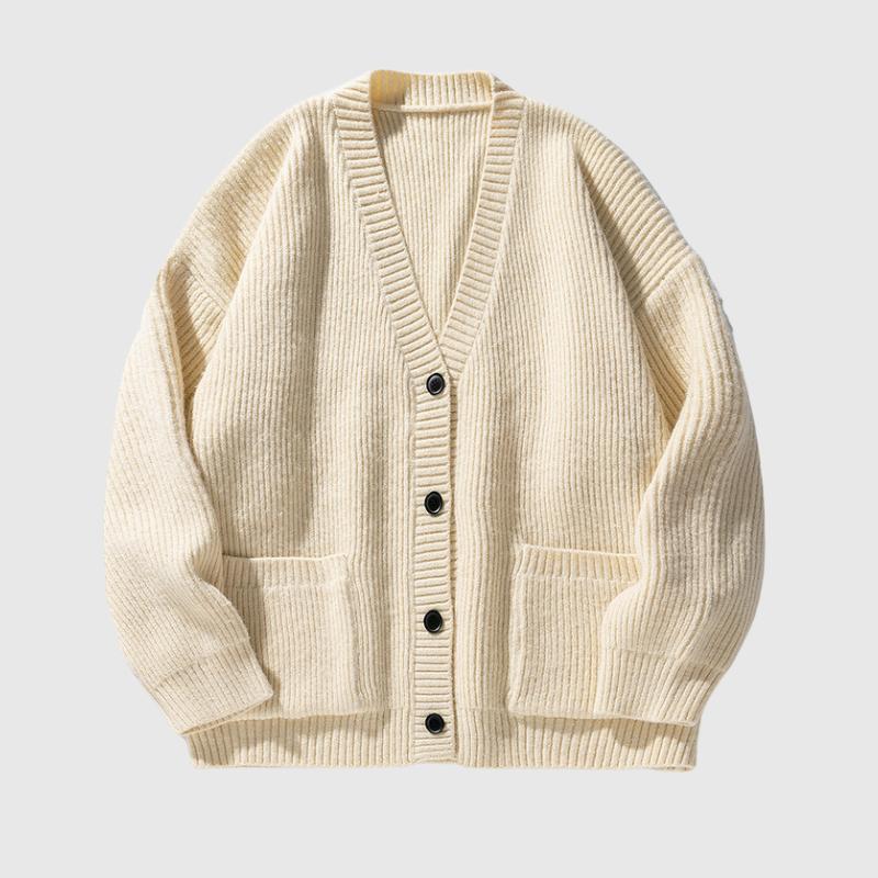 Versatile Solid Color Knit Couples Cardigan