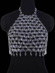 Acrylic Backless Halter Crystal Top Chain