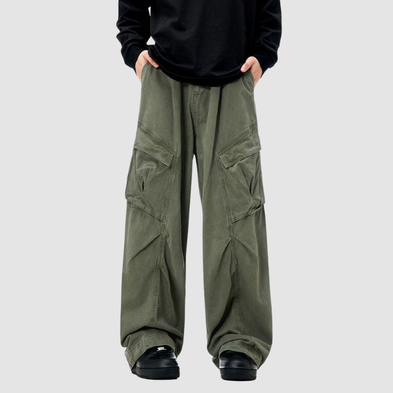 Vintage Solid Cargo Pants