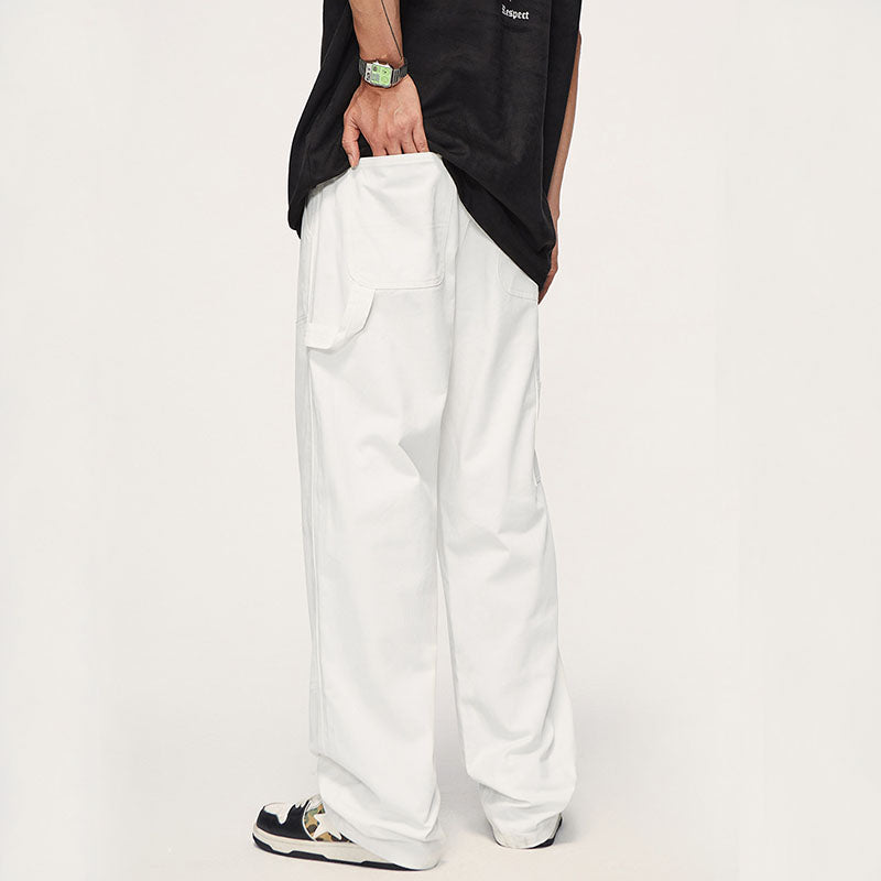 Wide Leg Solid Color Cargo Pants