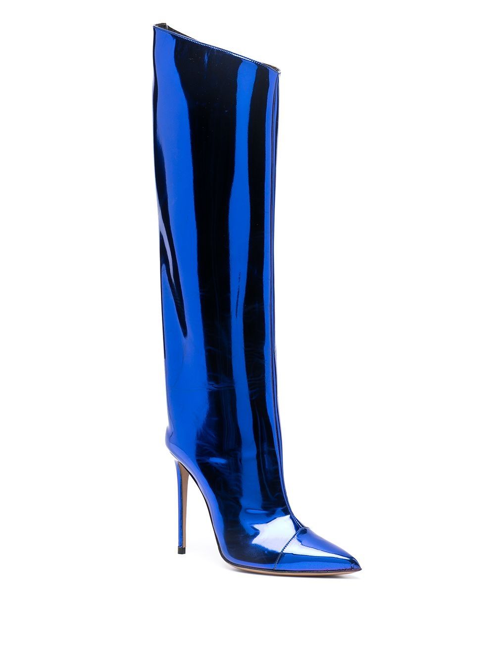 Blue High Fashion Metallic Knee High Boots