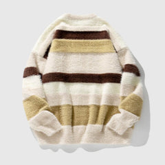 Vintage Striped Round Neck Knit Sweater