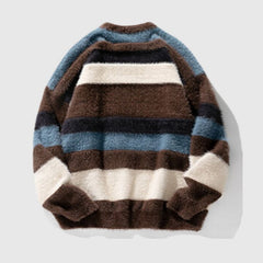 Vintage Striped Round Neck Knit Sweater