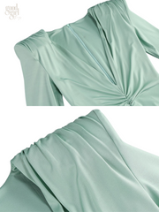 Mya Long Sleeve Ruched Maxi Gown