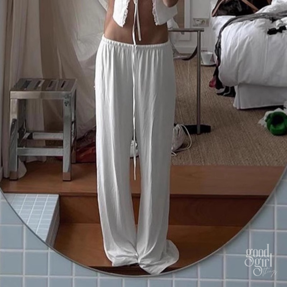 Hollie Soft Drape White Lounge Pants