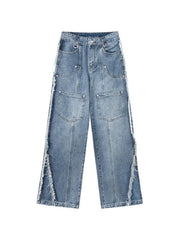 Vintage Multi Pocket Raw Trim Boyfriend Jeans