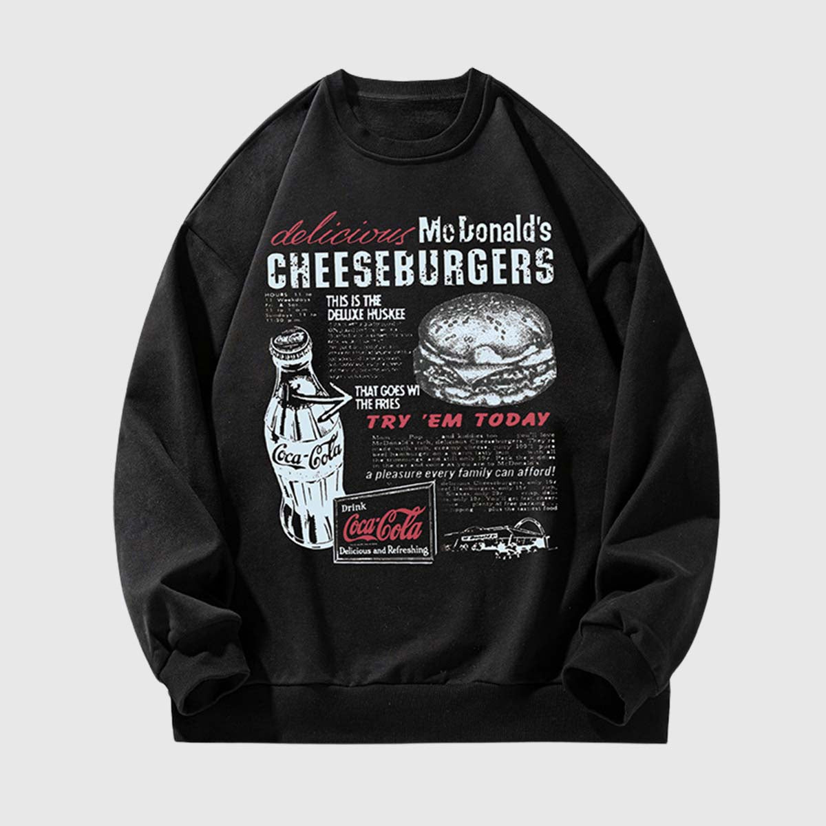 Retro Fast Food Graphic Sweatshirt