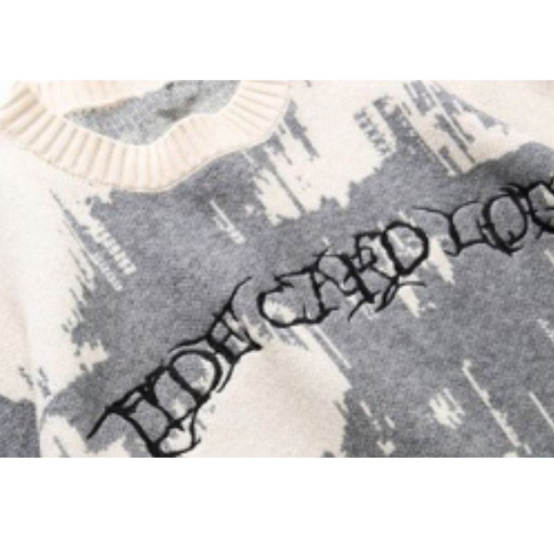 Individualistic Tie-Dye Letter Print Sweater