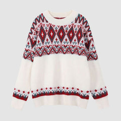 Argyle Pattern Jacquard Sweater