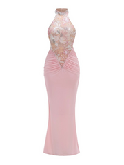 Natalia Sequin Halter Gown