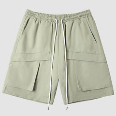 Pocket Patch Drawstring Cargo Shorts