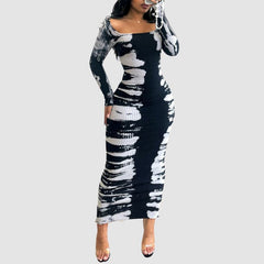 Knit High Elastic Tie Dye Dress