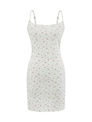 Nika Floral Ribbed Knit Mini Dress