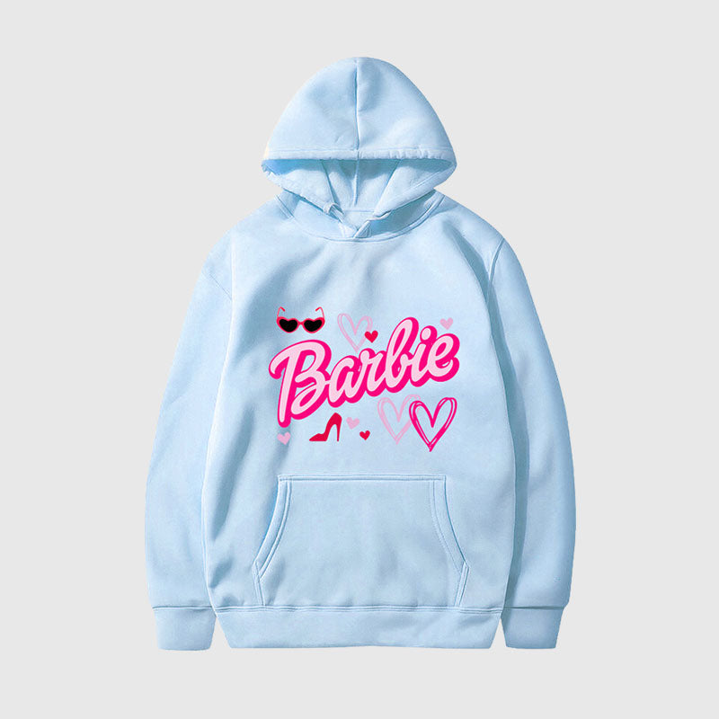 Pink Letter Printed Hoodies