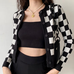 Checker Board Cardi-Cami Set