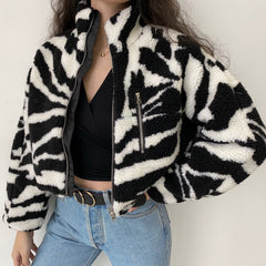 Trend Setter Lambswool Coat // Zebra