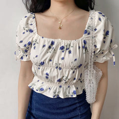 Juliet Floral Square Collar Top