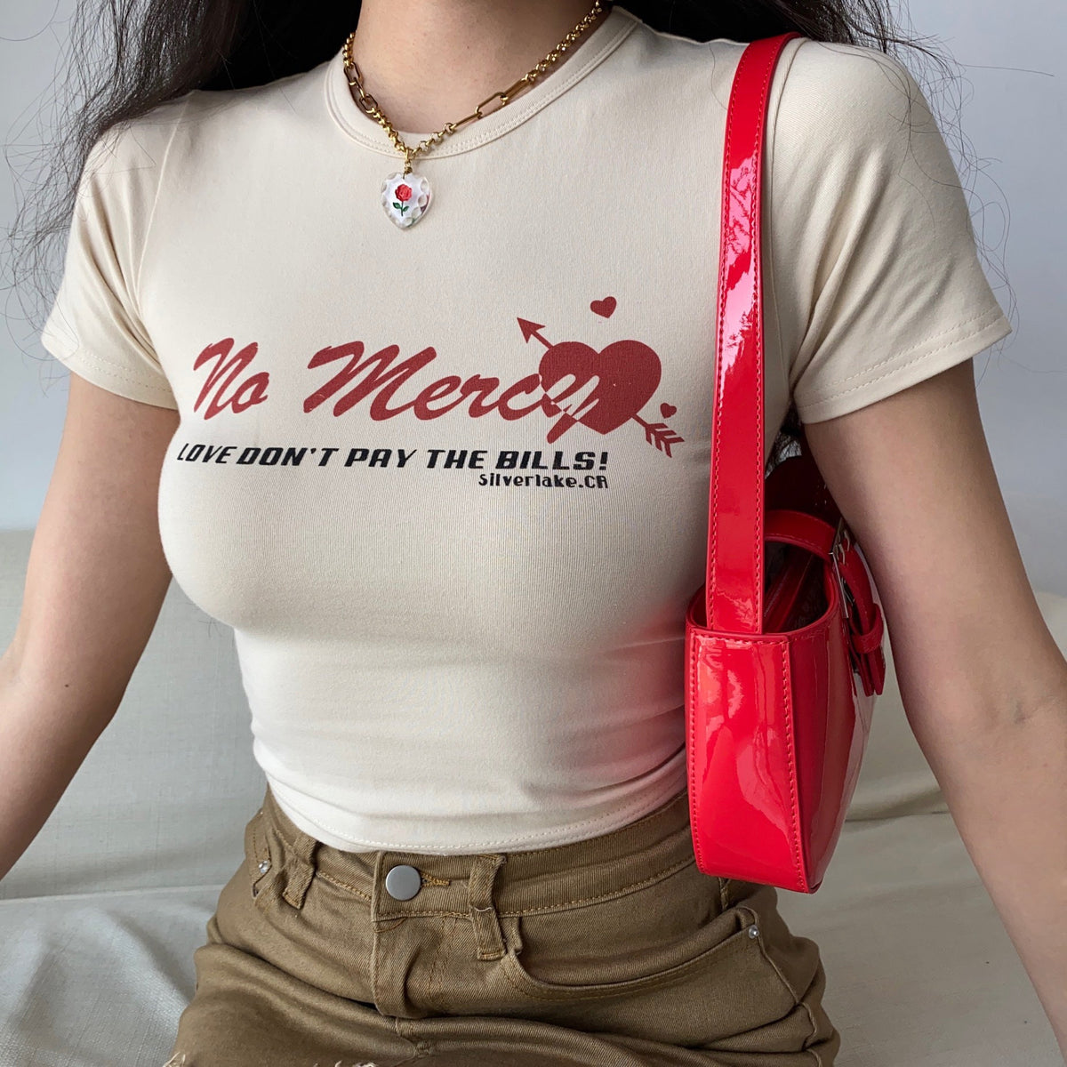 No Mercy Cupid Baby Tee ~ HANDMADE