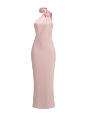 Maria One-Shoulder Satin Rose Gown