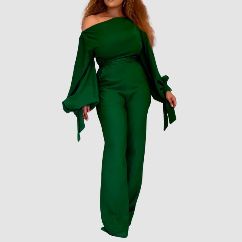 Off Shoulder Wide Leg Jumpsuit